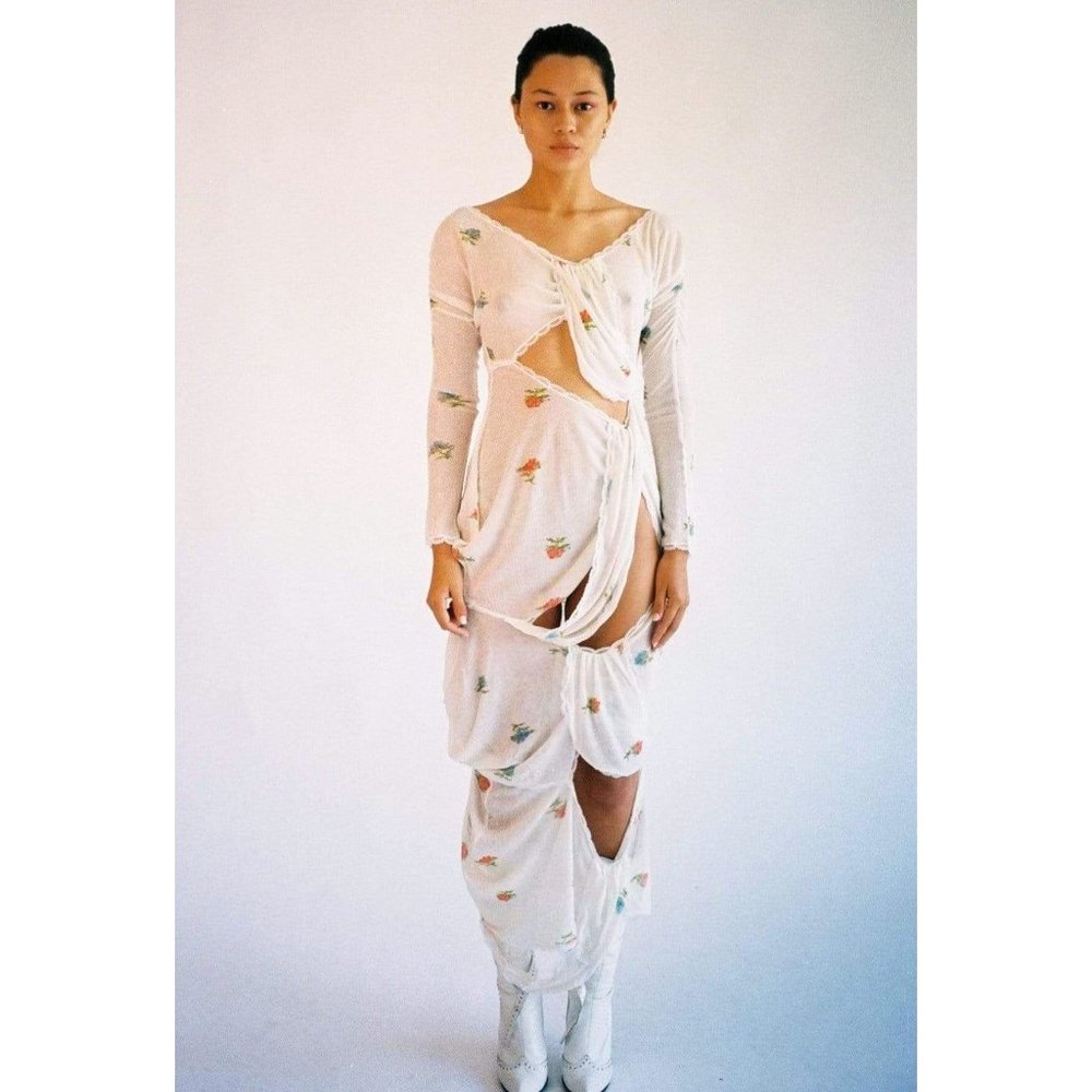 Yuhan Wang Rose Knotted Dress Spring/Summer 2021 SMALL MSRP $775